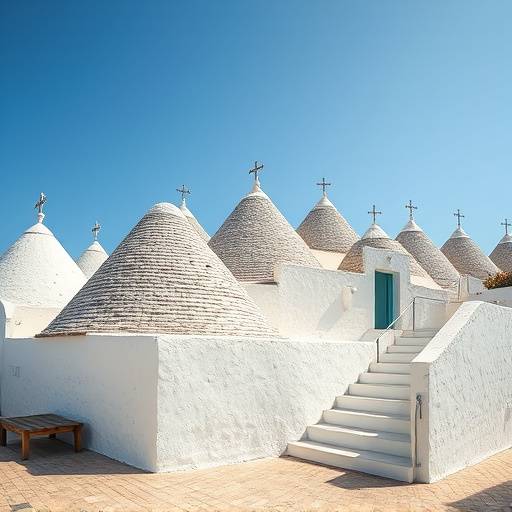 Trulli imbiancati a calce ad Alberobello, Puglia